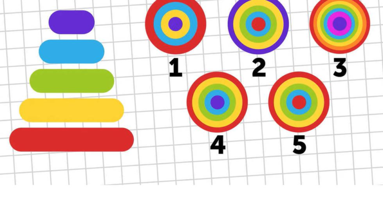 Encuentra el orden de color correcto mirando desde arriba en 5 segundos