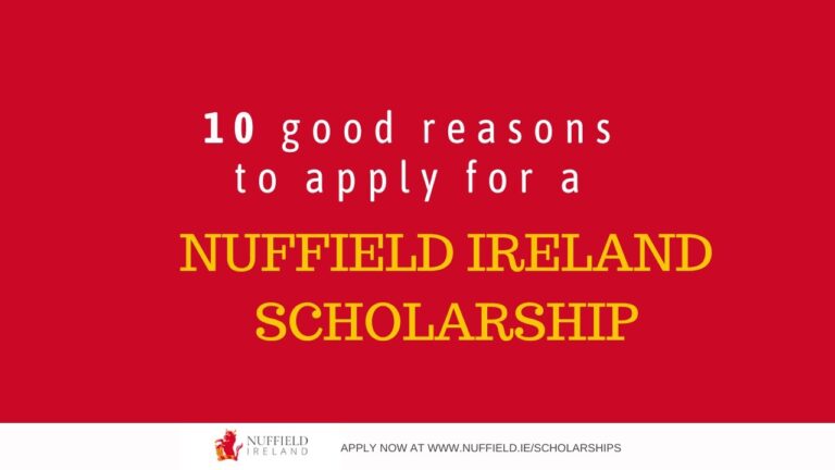 Las becas Nuffield Irlanda por valor de 16.000 € se aplican ahora