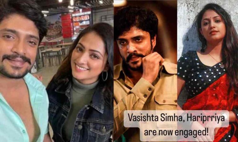 Fotos y videos de compromiso de Vasishta Simha y Hariprriya
