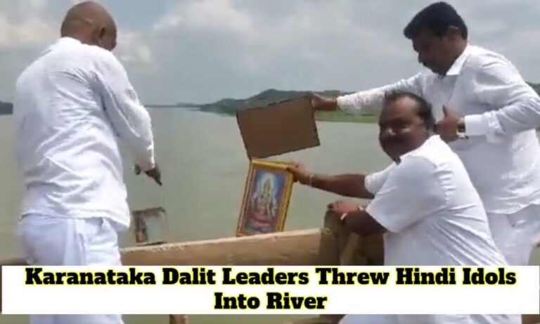 Los líderes dalit de Karnataka que se convirtieron al budismo arrojaron ídolos de dioses hindúes al río Krishna