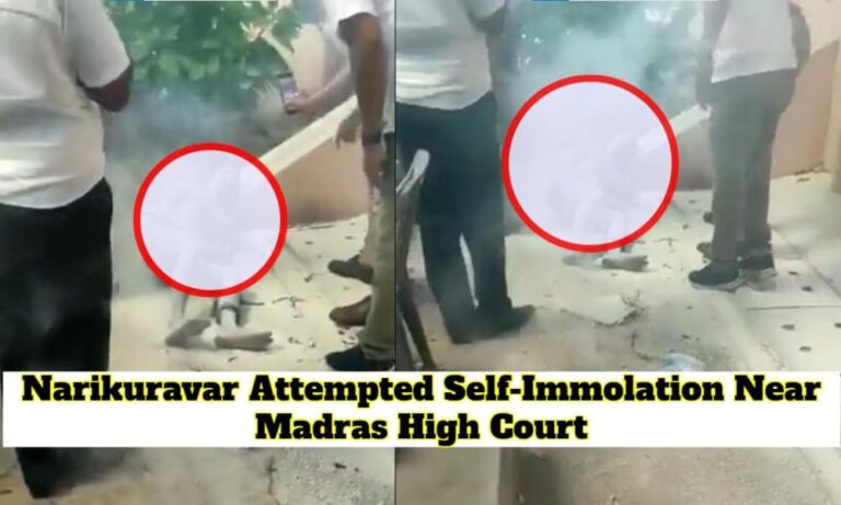Tamil Nadu: Narikuravar se prendió fuego en Chennai