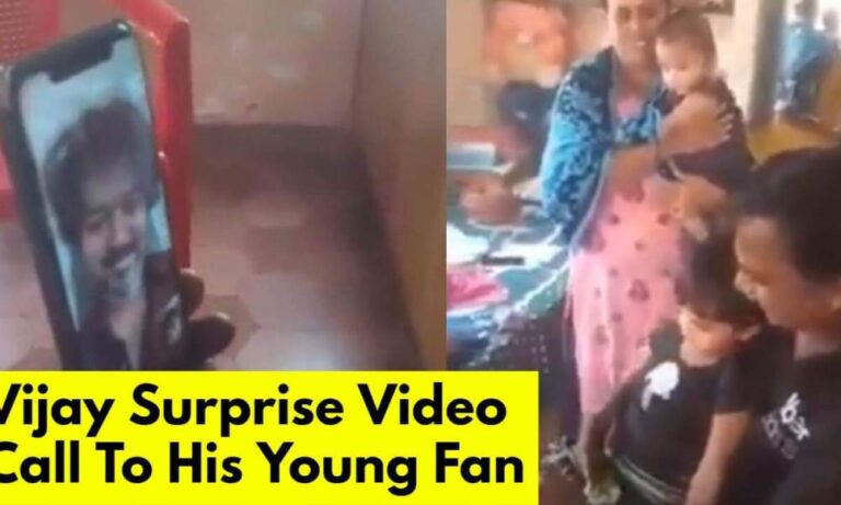 Videollamada sorpresa de Thalapathy Vijay a su joven fan