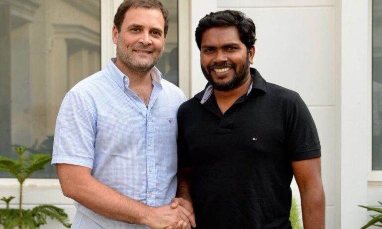 El presidente del Congreso, Rahul Gandhi, se reunió con el director de ‘Kaala’, Pa.  Ranjith