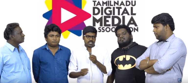 Protesta de la Asociación de Medios Digitales de Tamil Nadu por cuestiones de Cauvery y Sterlite