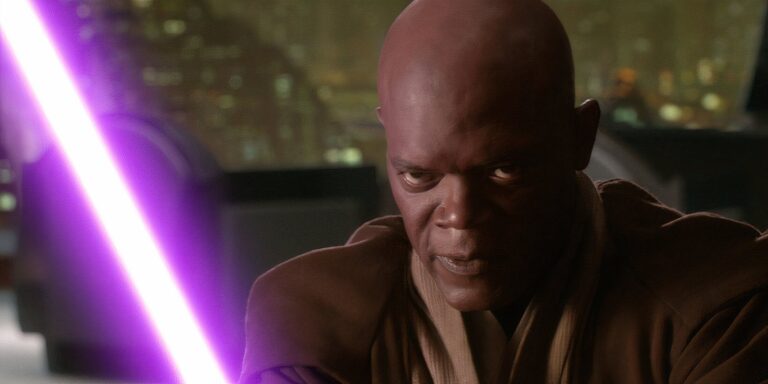 Star Wars: Explicación de por qué Mace Windu tiene un sable de luz morado